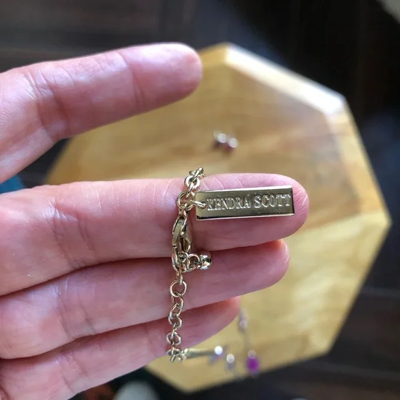 Kendra Scott Tory Necklace & Earrings Set! Purple Jade Gold - Picture 5 of 5